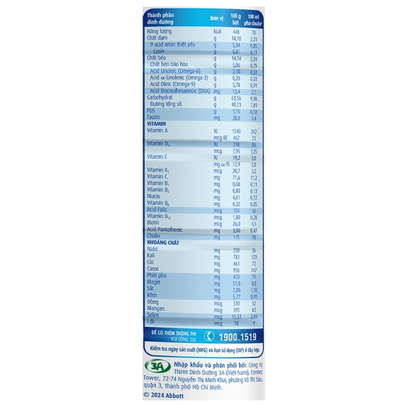 Sữa bột Abbott Grow 1+ hương vani 850g (1 - 2 tuổi) - Giao bao bì ngẫu nhiên 7