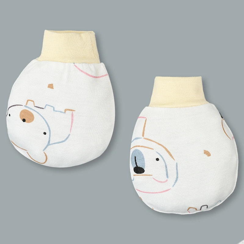 Set bộ tay dài sơ sinh cài chéo in hình thú BabyMommy màu trắng viền hồng 40