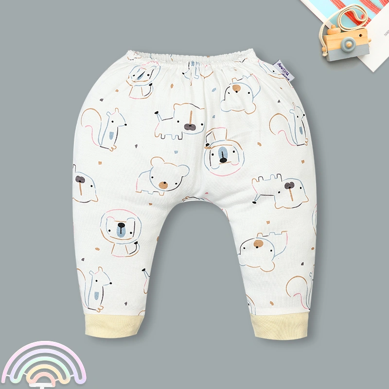 Set bộ tay dài sơ sinh cài chéo in hình thú BabyMommy màu trắng viền hồng 34