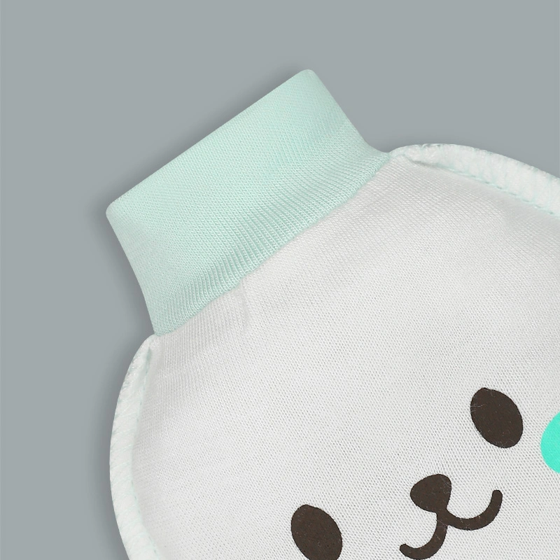 Set bộ tay dài sơ sinh cài giữa in cún BabyMommy màu trắng phối xanh mint 18