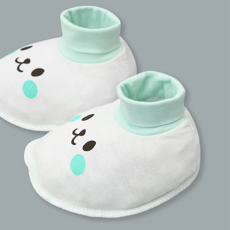 Set bộ tay dài sơ sinh cài giữa in cún BabyMommy màu trắng phối xanh mint 21