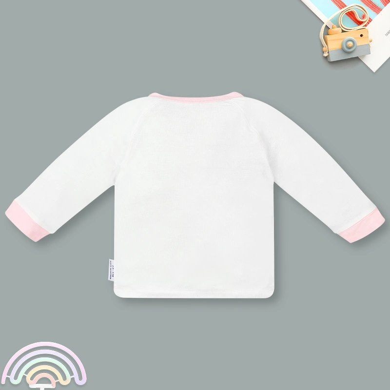 Set bộ tay dài sơ sinh cài giữa in cún BabyMommy màu trắng phối xanh mint 28