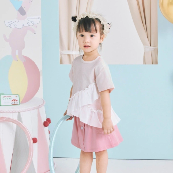 Set váy bé gái La Pomme bamboo hồng