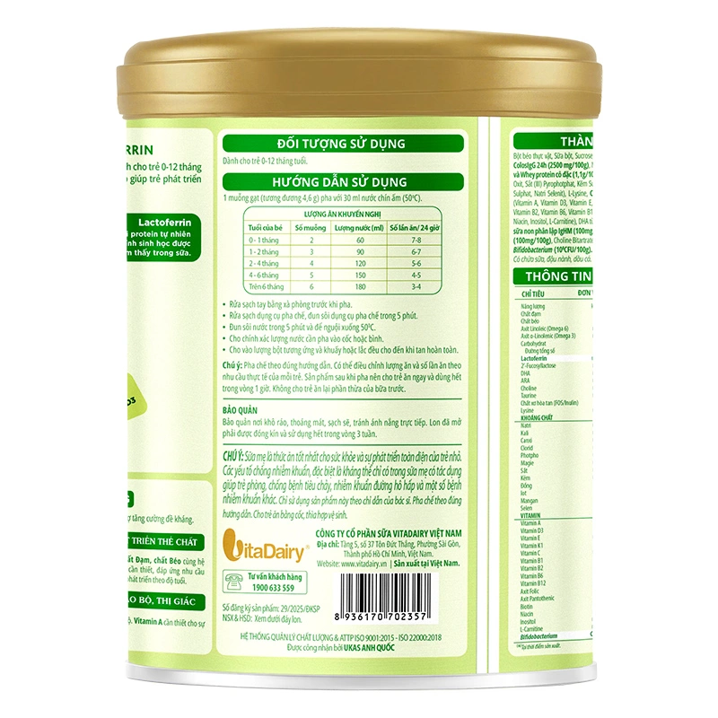 Sữa bột ColosBaby Lactoferrin 0+ (sữa non) hương tự nhiên 400g (0 - 12 tháng) 10