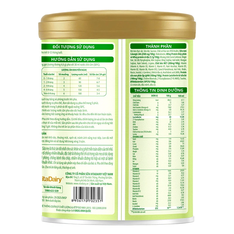 Sữa bột ColosBaby Lactoferrin 0+ (sữa non) hương tự nhiên 400g (0 - 12 tháng) 11