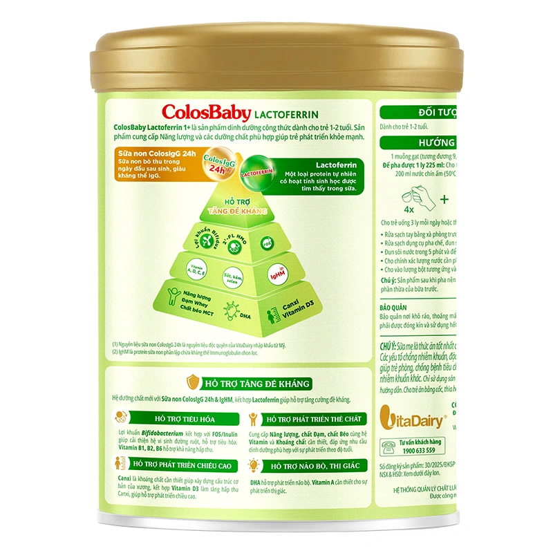 Sữa bột ColosBaby Lactoferrin 1+ (sữa non) hương tự nhiên 800g (1 - 2 tuổi) 2