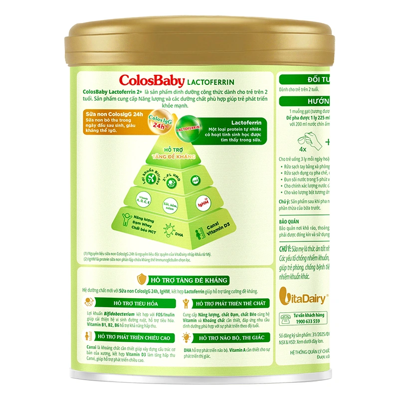 Sữa bột ColosBaby Lactoferrin 2+ (sữa non) hương tự nhiên 800g (từ 2 tuổi) 2