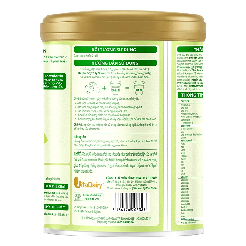 Sữa bột ColosBaby Lactoferrin 2+ (sữa non) hương tự nhiên 800g (từ 2 tuổi) 3