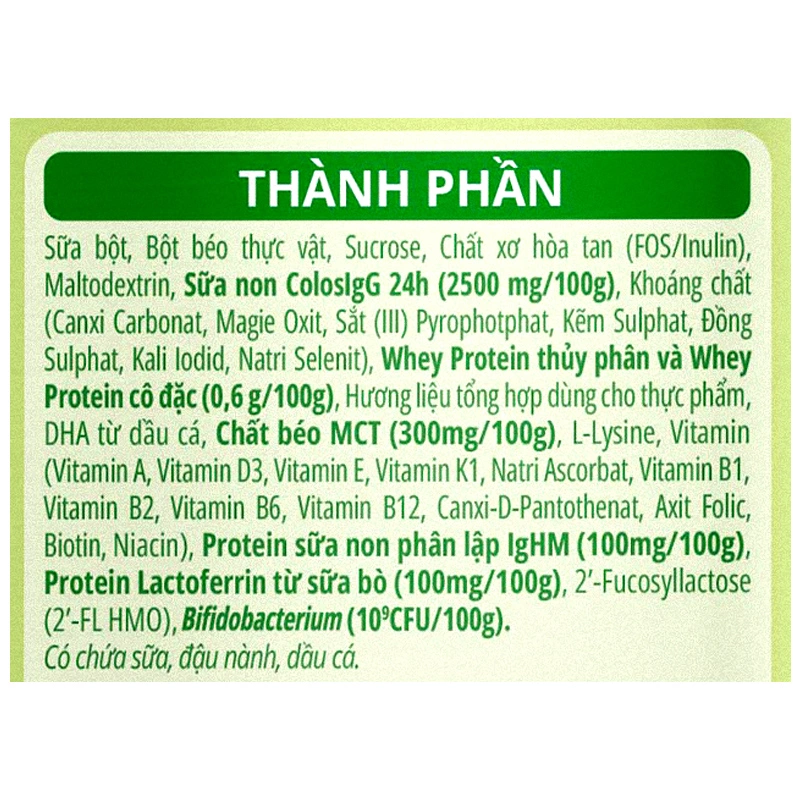 Sữa bột ColosBaby Lactoferrin 2+ (sữa non) hương tự nhiên 800g (từ 2 tuổi) 5