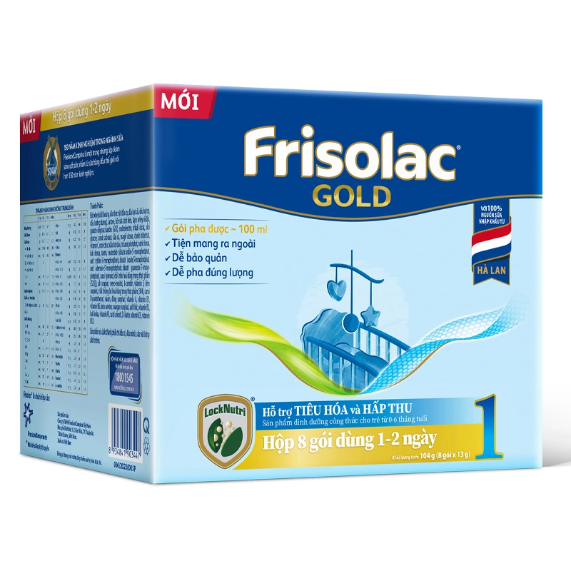 Sữa bột dạng gói Frisolac Gold số 1 hương vani 1248g (0 - 6 tháng) 3