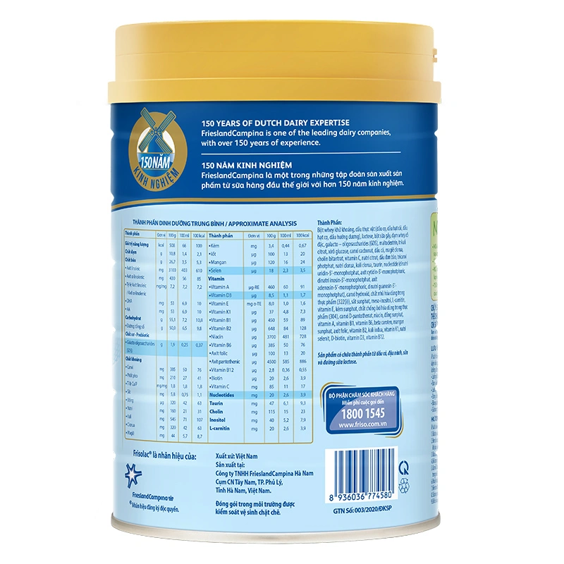 Sữa bột Frisolac Gold số 1 hương vani 850g (0 - 6 tháng) - Giao bao bì ngẫu nhiên 4