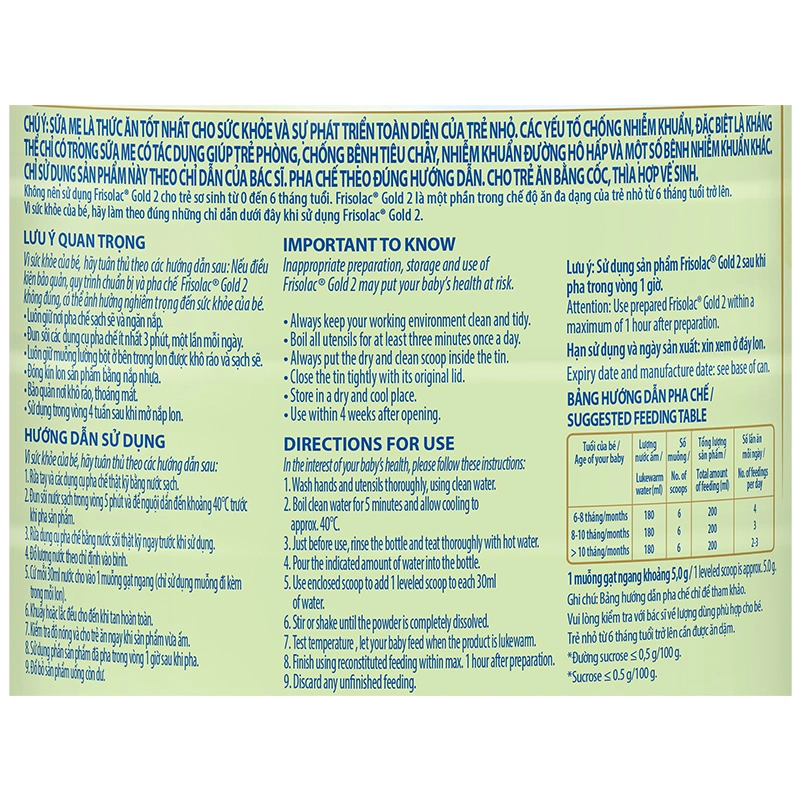 Sữa bột Frisolac Gold số 2 hương vani 850g/800g (6 - 12 tháng) - Giao bao bì ngẫu nhiên 5