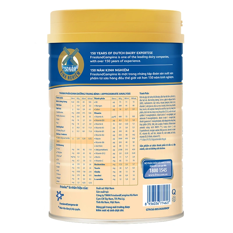 Sữa bột Frisolac Gold số 3 hương vani 1.4 kg (1 - 2 tuổi) 8