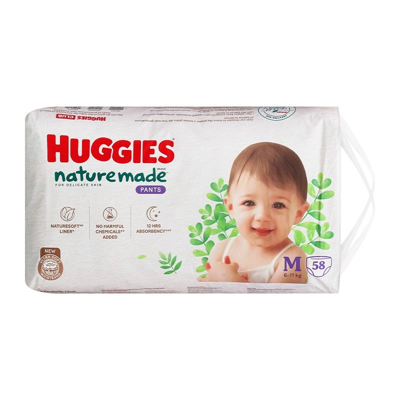 Combo 3 tã quần Huggies Nature made size M 58 miếng/bịch (6 - 11 kg) 3