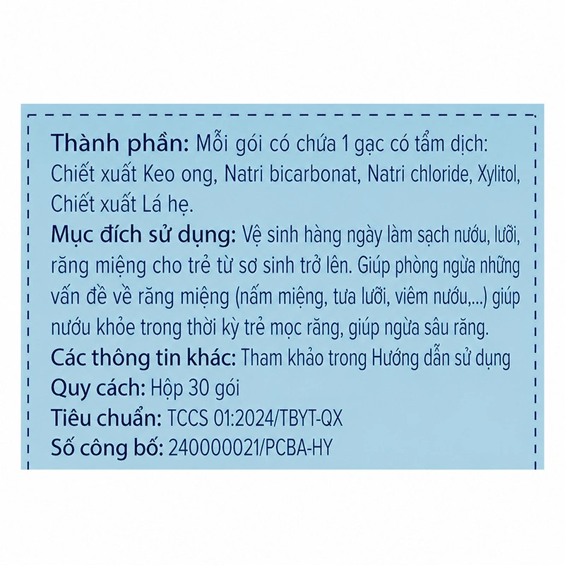 Gạc răng miệng cho bé Ích Nhi hộp 30 gói (từ 0 tháng) 6