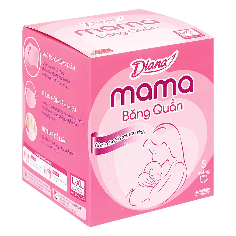 Băng quần Diana Mama cho mẹ sau sinh size L-XL 5 miếng 2