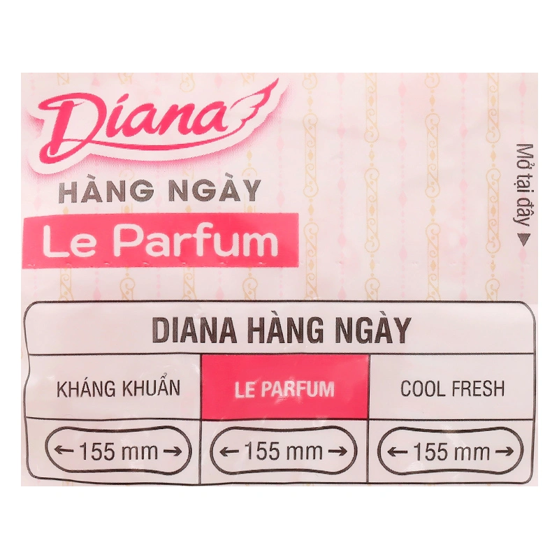 Băng vệ sinh hàng ngày Diana Le Parfum hương mộc hồng không cánh 40 miếng 13