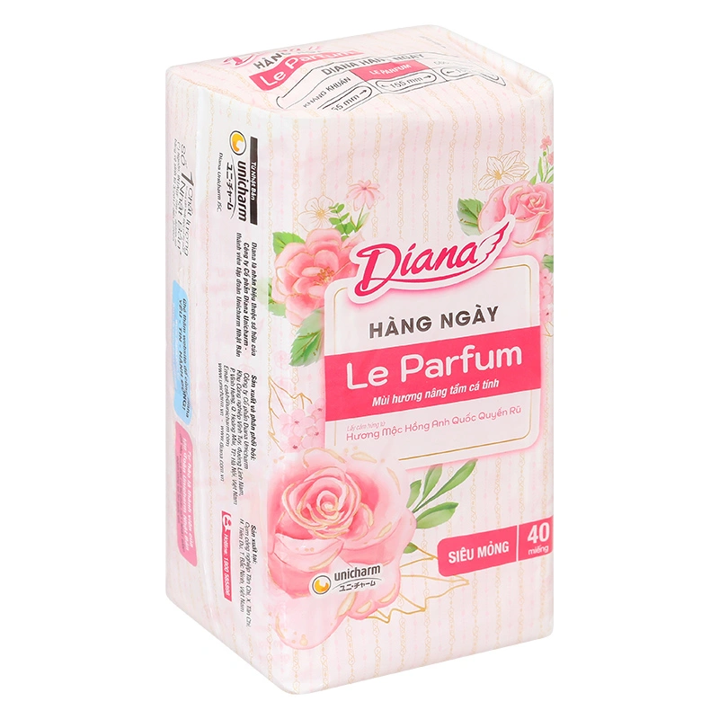 Băng vệ sinh hàng ngày Diana Le Parfum hương mộc hồng không cánh 40 miếng 3