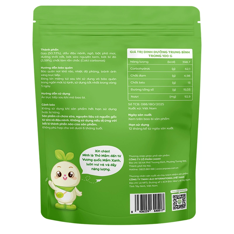 Bánh gạo ăn dặm ANPASO vị bí đỏ 30g (từ 7 tháng) 2