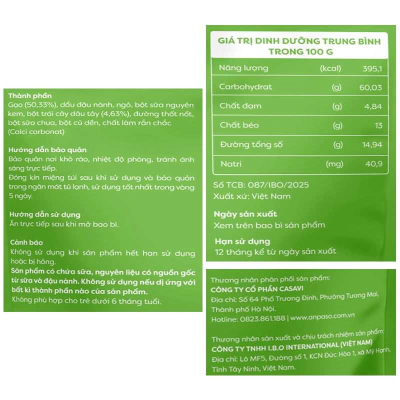 Bánh gạo ăn dặm ANPASO vị bí đỏ 30g (từ 7 tháng) 6