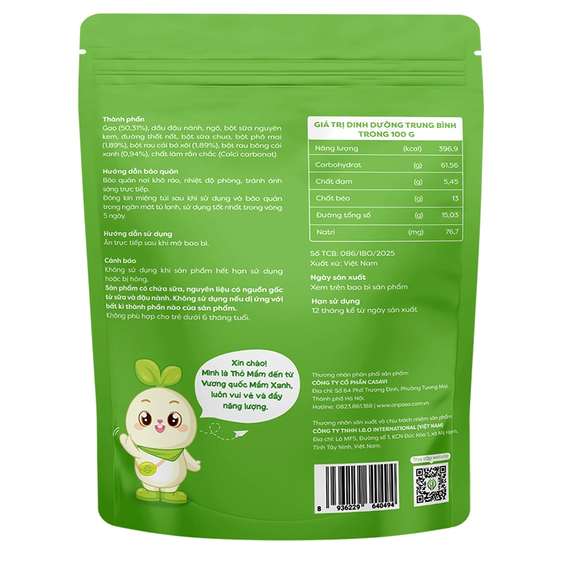 Bánh gạo ăn dặm ANPASO vị bí đỏ 30g (từ 7 tháng) 8