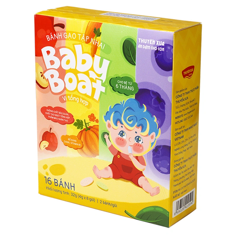Bánh gạo ăn dặm BABY BOAT Thuyền Xưa mix vị hộp 32g (từ 6 tháng) 2