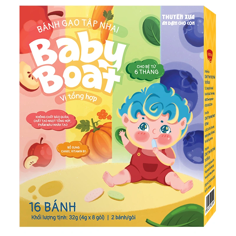 Bánh gạo ăn dặm BABY BOAT Thuyền Xưa mix vị hộp 32g (từ 6 tháng) 3