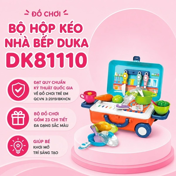 Bộ đồ chơi hộp kéo nhà bếp Duka DK81110 (23 chi tiết) 1
