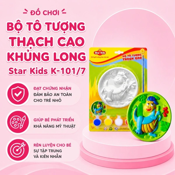 Bộ đồ chơi tô tượng thạch cao khủng long Star Kids K-101/7 1