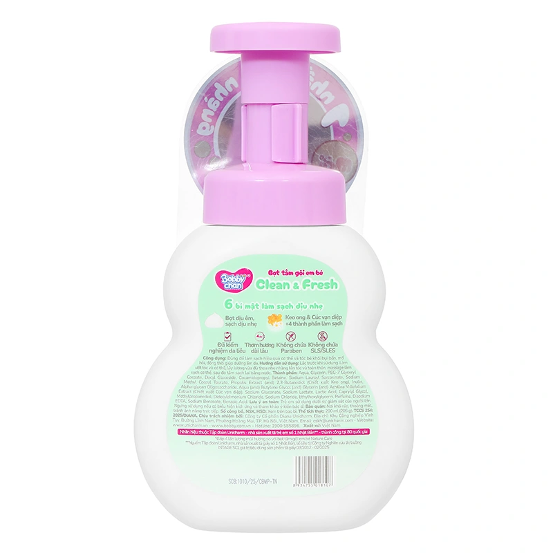 Bọt tắm & gội 2in1 cho bé BobbyChan Clear & Fresh hương trái cây 200 ml (mọi độ tuổi) 2