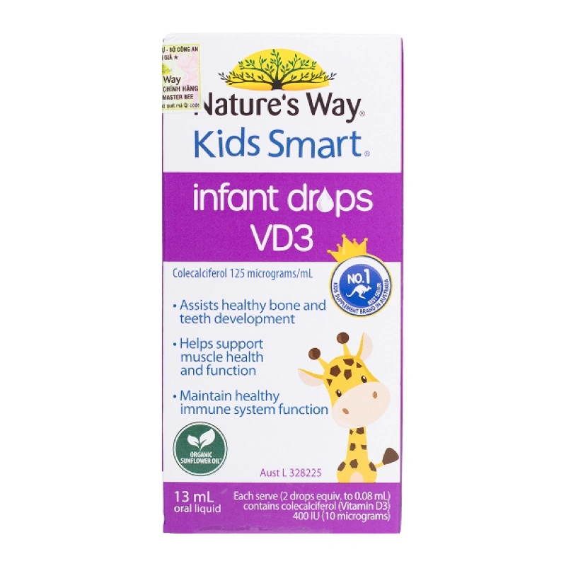 Combo 2 thực phẩm bổ sung Nature's Way Kids Smart Infant Drops VD3 hỗ trợ hấp thu canxi, 13 ml dạng nhỏ giọt (từ 0 tháng) 2