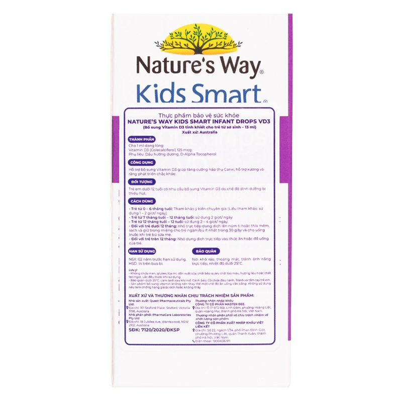 Combo 2 thực phẩm bổ sung Nature's Way Kids Smart Infant Drops VD3 hỗ trợ hấp thu canxi, 13 ml dạng nhỏ giọt (từ 0 tháng) 3