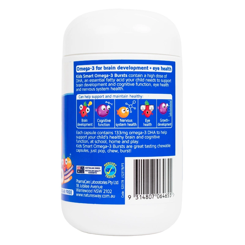 Combo 2 thực phẩm bổ sung Nature's Way Kids Smart Omega-3 Fish Oil Trio phát triển não bộ, thị lực hương cam dâu nho, 60 viên dạng viên (từ 1 tuổi) 4