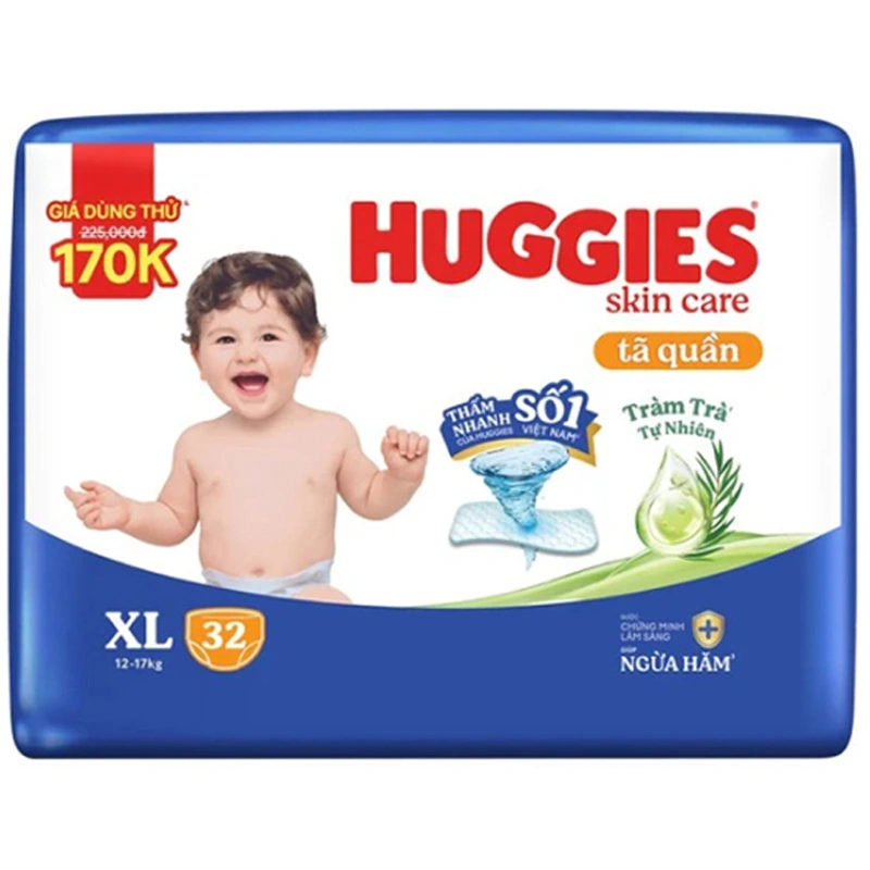 Combo 2 tã quần Huggies Skincare Jumbo size XL 32 miếng/bịch (12 - 17 kg) 2