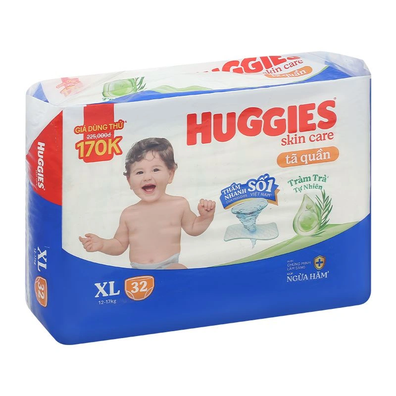 Combo 2 tã quần Huggies Skincare Jumbo size XL 32 miếng/bịch (12 - 17 kg) 4