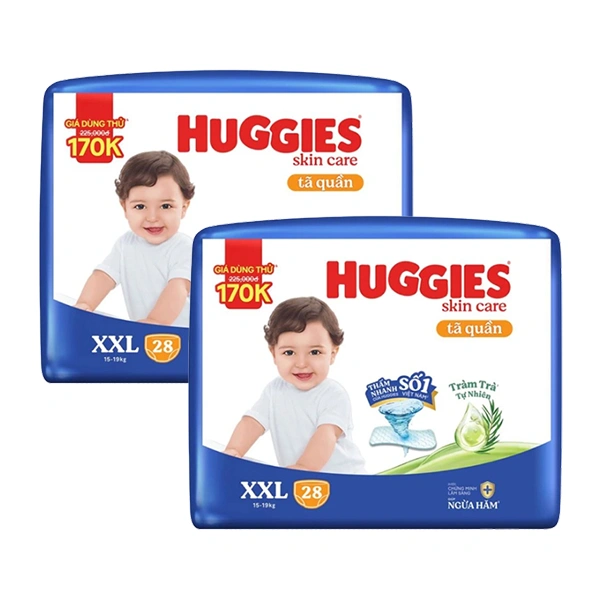Combo 2 tã quần Huggies Skincare Jumbo size XXL 28 miếng/bịch (15 - 19 kg) 2