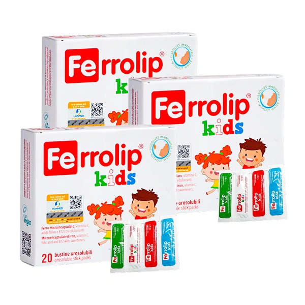 Combo 3 Ferrolip Kids bổ sung sắt hương dâu, 20 gói dạng bột (từ 1 tuổi) 1
