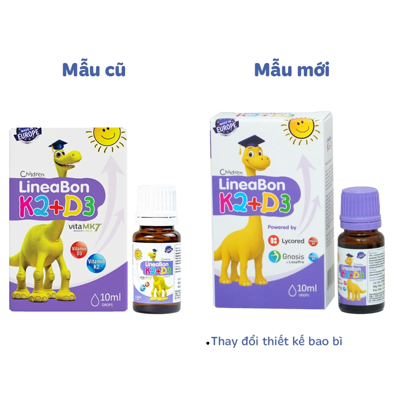 Combo 3 LineaBon K2+D3 hỗ trợ hấp thu canxi, 10 ml dạng nhỏ giọt (từ 0 tháng) 2