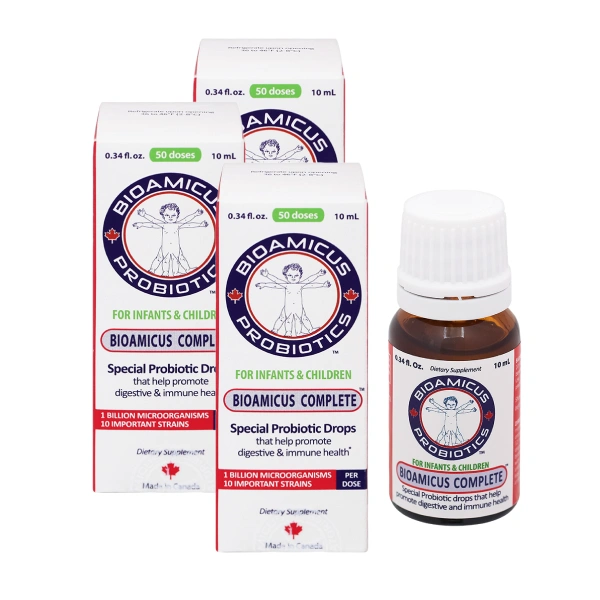 Combo 3 men vi sinh BioAmicus Complete hỗ trợ cải thiện hệ vi sinh đường ruột, 10 ml dạng nhỏ giọt (từ 0 tháng) 1