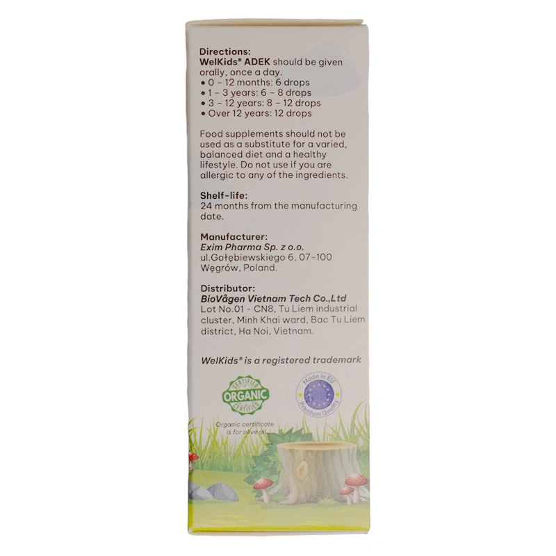 Combo 3 thực phẩm bảo vệ sức khỏe Welkids Adek D3K2 hỗ trợ tăng sức đề kháng, 10 ml dạng nhỏ giọt (từ 0 tháng) 3