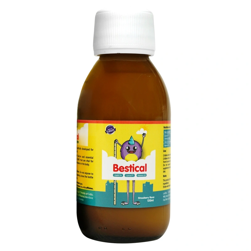 Combo 3 siro Bestical hỗ trợ xương và răng chắc khỏe hương dâu, 120 ml dạng uống (từ 4 tháng) - Giao bao bì ngẫu nhiên 3