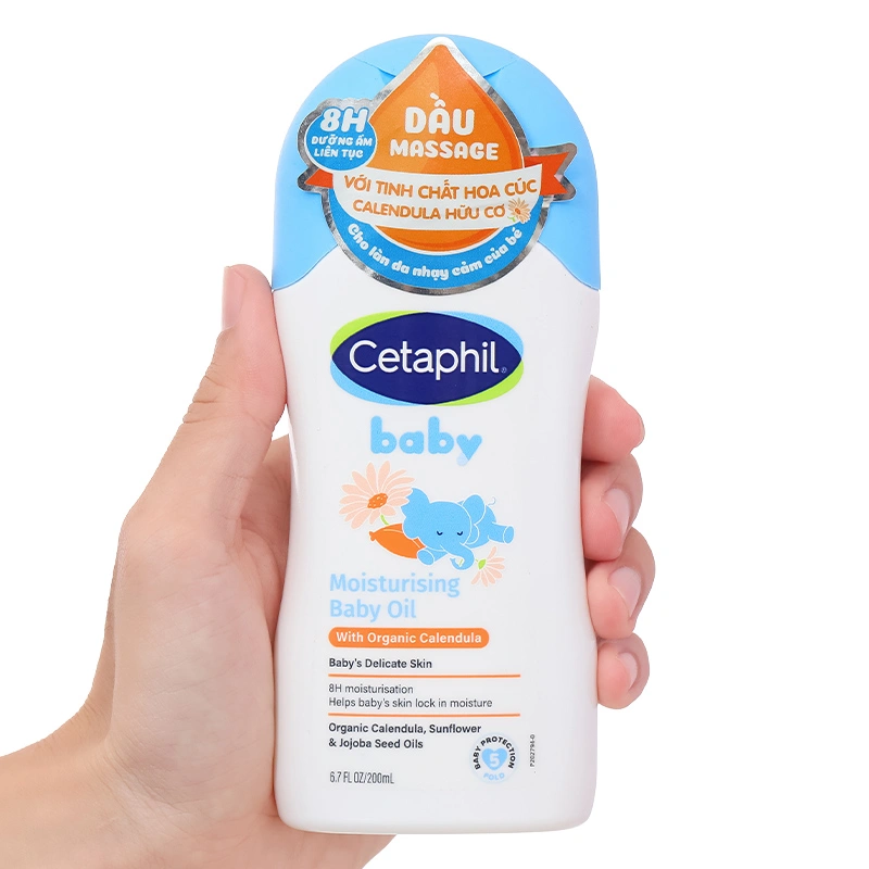 Dầu massage dưỡng ẩm cho bé chiết xuất hoa cúc Cetaphil Baby Moisturising Baby Oil 200 ml 3