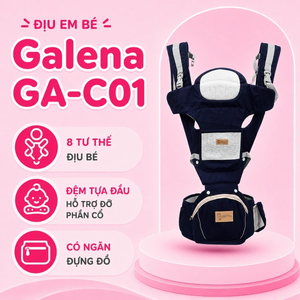 Địu em bé 8 tư thế Galena GA-C01 - Màu ngẫu nhiên (0 - 3 tuổi) 1
