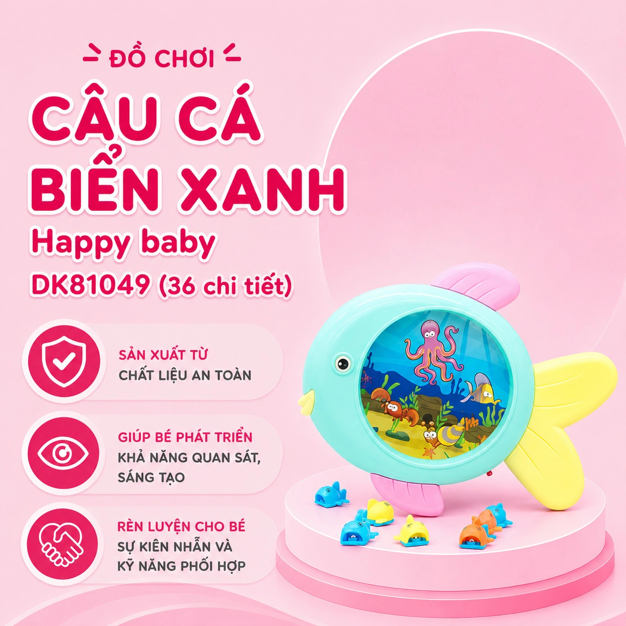 Đồ chơi câu cá biển xanh Happy baby DK81049 (36 chi tiết) 1