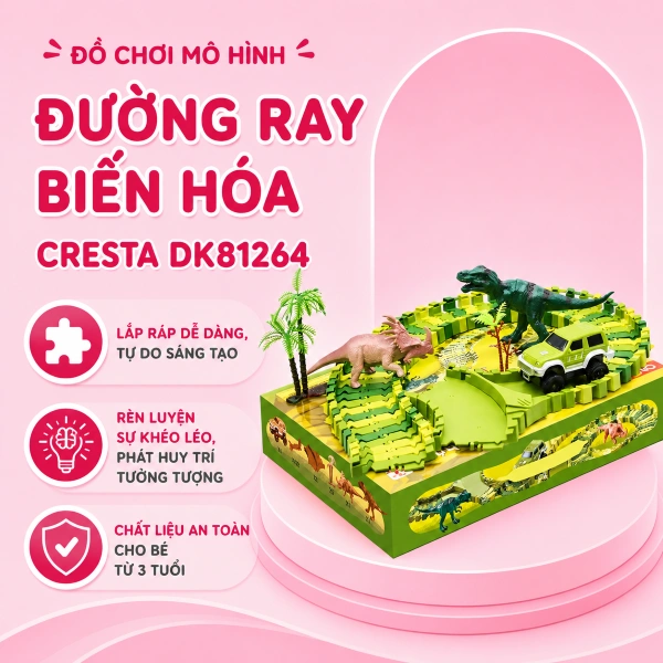 Đồ chơi mô hình đường ray biến hóa CRESTA DK81264 (120 chi tiết) 1