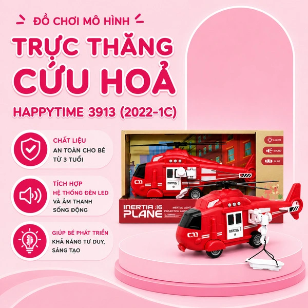 Đồ chơi mô hình trực thăng cứu hoả HappyTime 3913 (2022-1C) 1