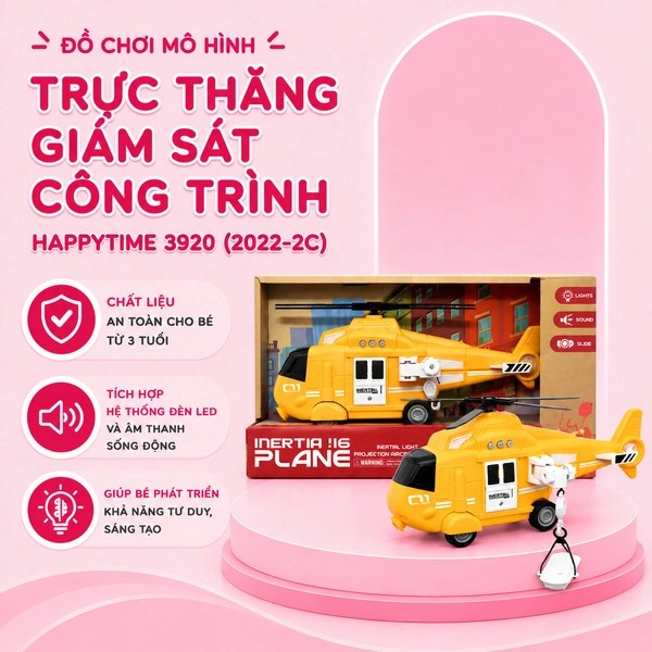 Đồ chơi mô hình trực thăng giám sát công trình HappyTime 3920 (2022-2C) 1