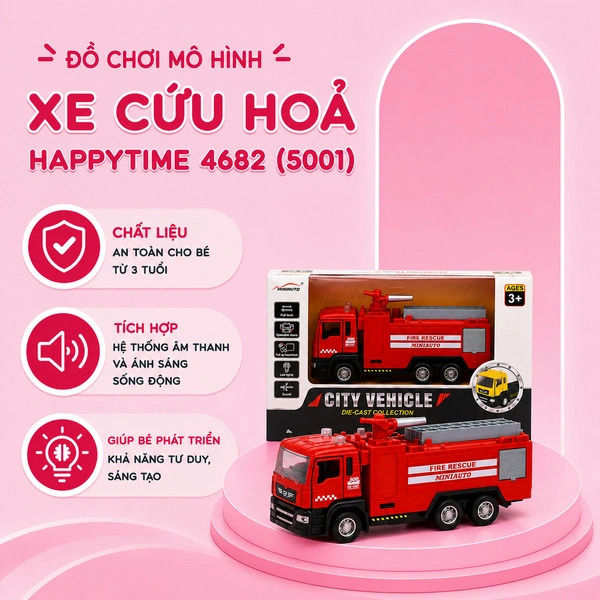 Đồ chơi mô hình xe cứu hoả HappyTime 4682 (5001) 1