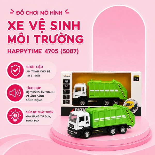 Đồ chơi mô hình xe vệ sinh môi trường HappyTime 4705 (5007) 1