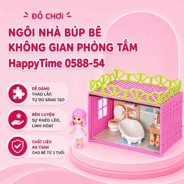 Đồ chơi ngôi nhà búp bê không gian phòng khách HappyTime 0588-56 46